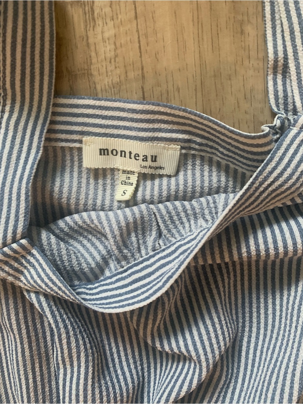 Monteau White and Blue Striped Sundress